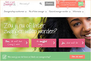 Website voor studenten ter ondersteuning van het programma Nietofwelzwanger. Gemaakt door TNO en KNOV.